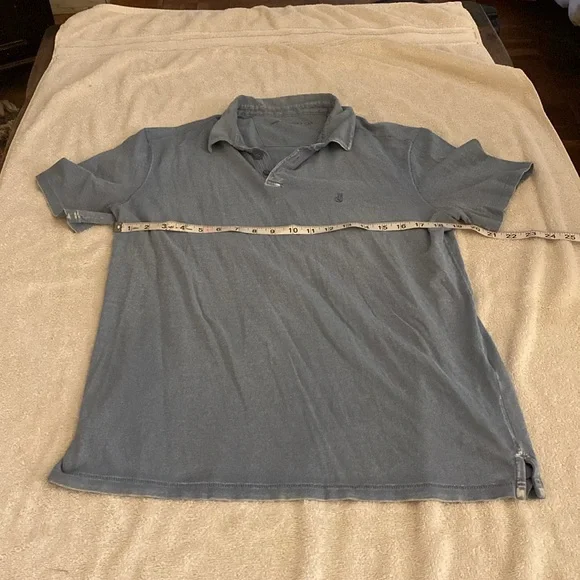 John Varvatos blue Leroy Johnny collar style 100% cotton men’s stretchy shirt - Picture 9 of 11